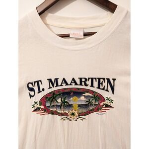 Best St. Maarten T-Shirt Mens XL White Good Vintage 90s Souvenir Graphic Tee
